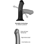 7.5" Strap-On-Me Silicone Dual Density Posable Dildo - Black - XL - RodeoH