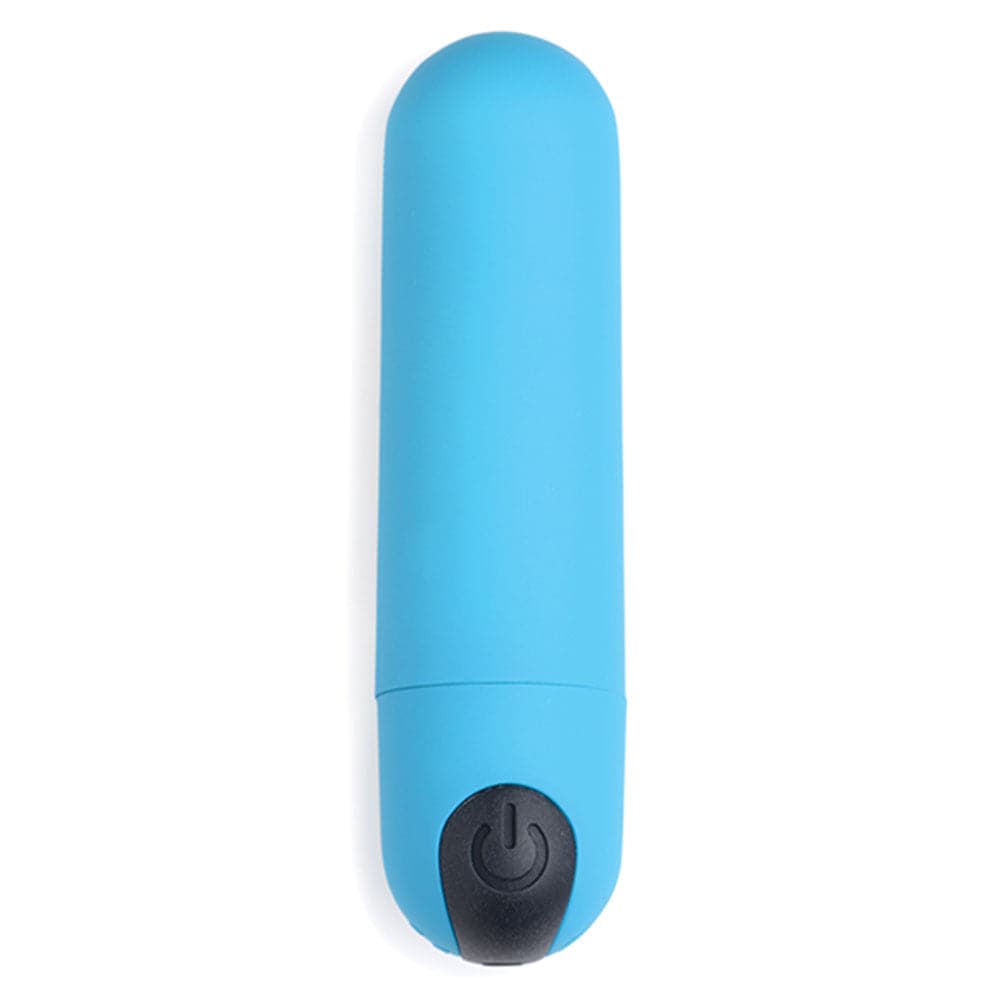 Bang! Vibrating Silicone Rechargeable Bullet - Remote Control - Blue
