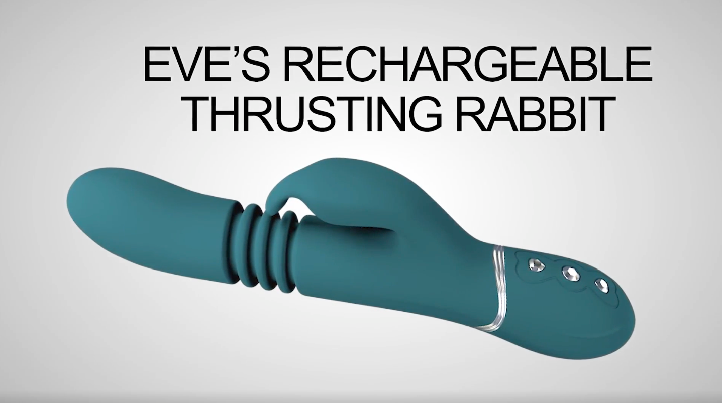 adam and evee rechargeable thrusting rabbit teal