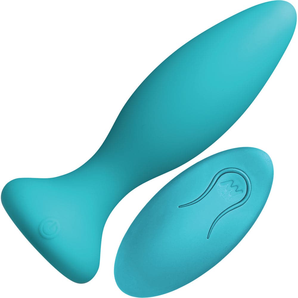 A-Play Vibe Beginner Anal Plug with Remote Control - Teal - RodeoH