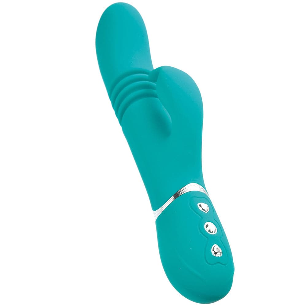 Adam & Eve Eve's Rechargeable Thrusting Rabbit - Teal - RodeoH