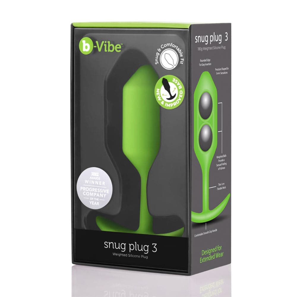 B Vibe Weighted Snug Plug Large - Lime - RodeoH