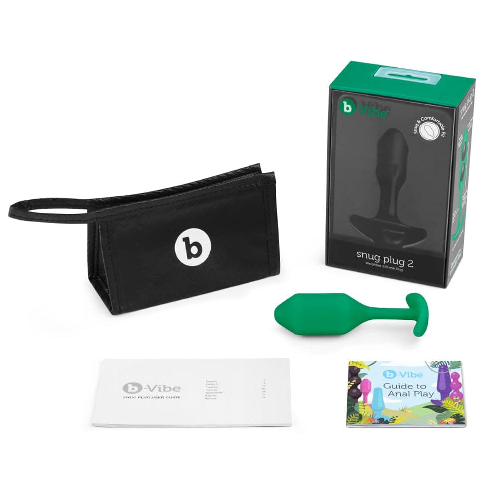 B Vibe Weighted Snug Plug Medium - Green - RodeoH