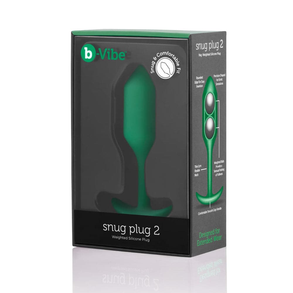 B Vibe Weighted Snug Plug Medium - Green - RodeoH