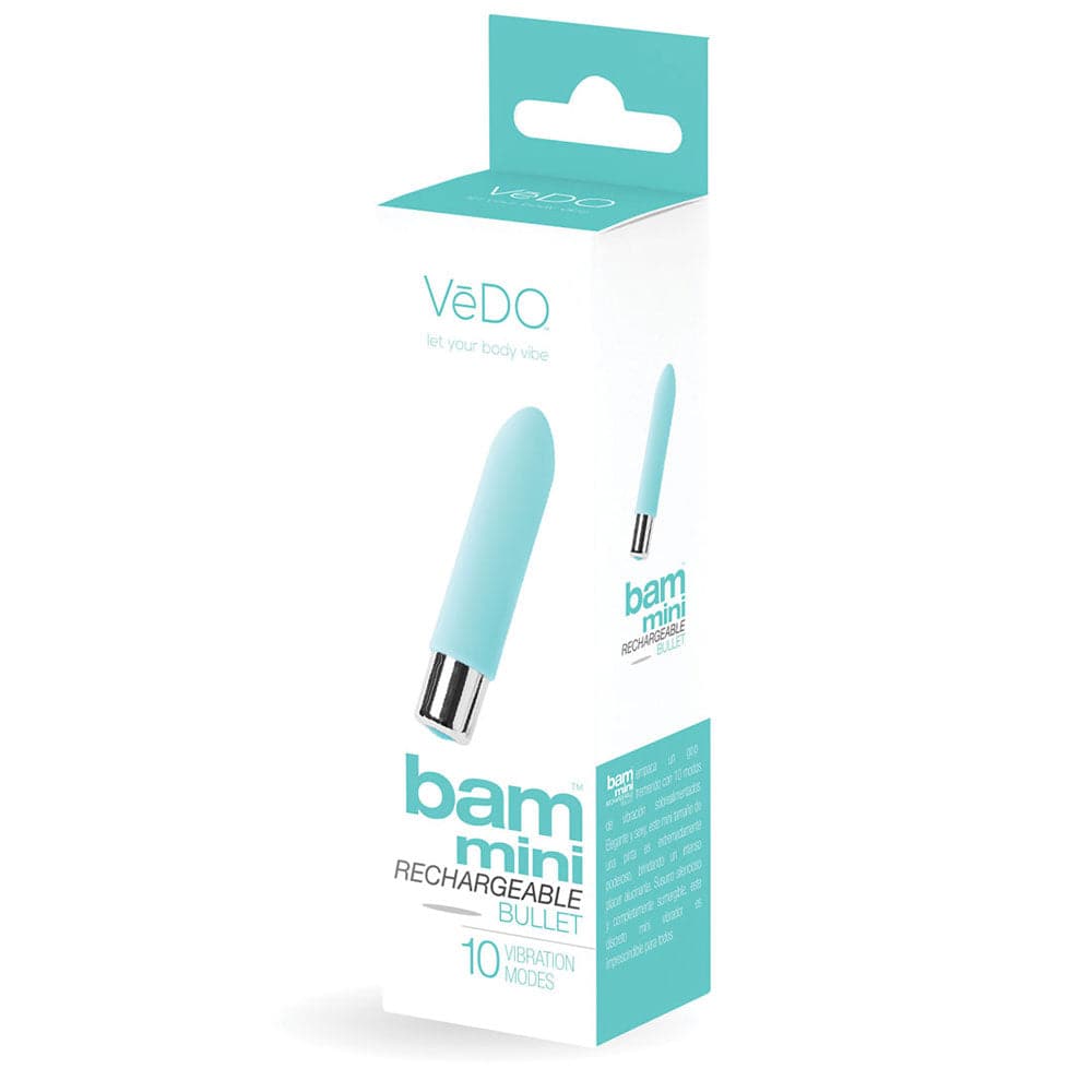 Bam Mini Silicone Bullet Vibe - Rechargeable - Turquoise - RodeoH
