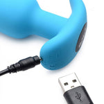 Bang! 21x Vibrating Silicone Rechargeable Butt Plug - Remote Control - Blue - RodeoH