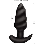 Bang! 21x Vibrating Silicone Rechargeable Swirl Butt Plug - Remote Control - Black - RodeoH