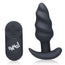 Bang! 21x Vibrating Silicone Rechargeable Swirl Butt Plug - Remote Control - Black - RodeoH