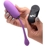 BANG! 28X Plush Silicone Rechargeable Egg - Remote Control - Purple - RodeoH