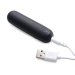 Bang! Vibrating Silicone Rechargeable Bullet - Remote Control - Black - RodeoH