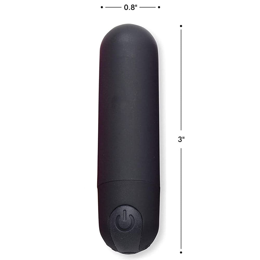 Bang! Vibrating Silicone Rechargeable Bullet - Remote Control - Black - RodeoH