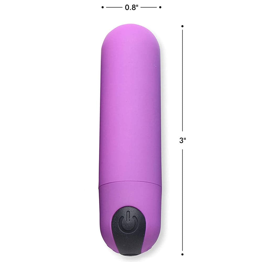Bang! Vibrating Silicone Rechargeable Bullet - Remote Control - Purple - RodeoH