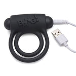 Bang! Vibrating Silicone Rechargeable C-Ring - Remote Control - Black - RodeoH
