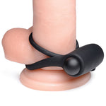 Bang! Vibrating Silicone Rechargeable C-Ring - Remote Control - Black - RodeoH