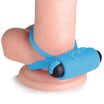 Bang! Vibrating Silicone Rechargeable C-Ring - Remote Control - Blue - RodeoH
