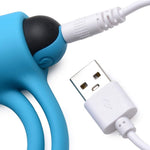Bang! Vibrating Silicone Rechargeable C-Ring - Remote Control - Blue - RodeoH