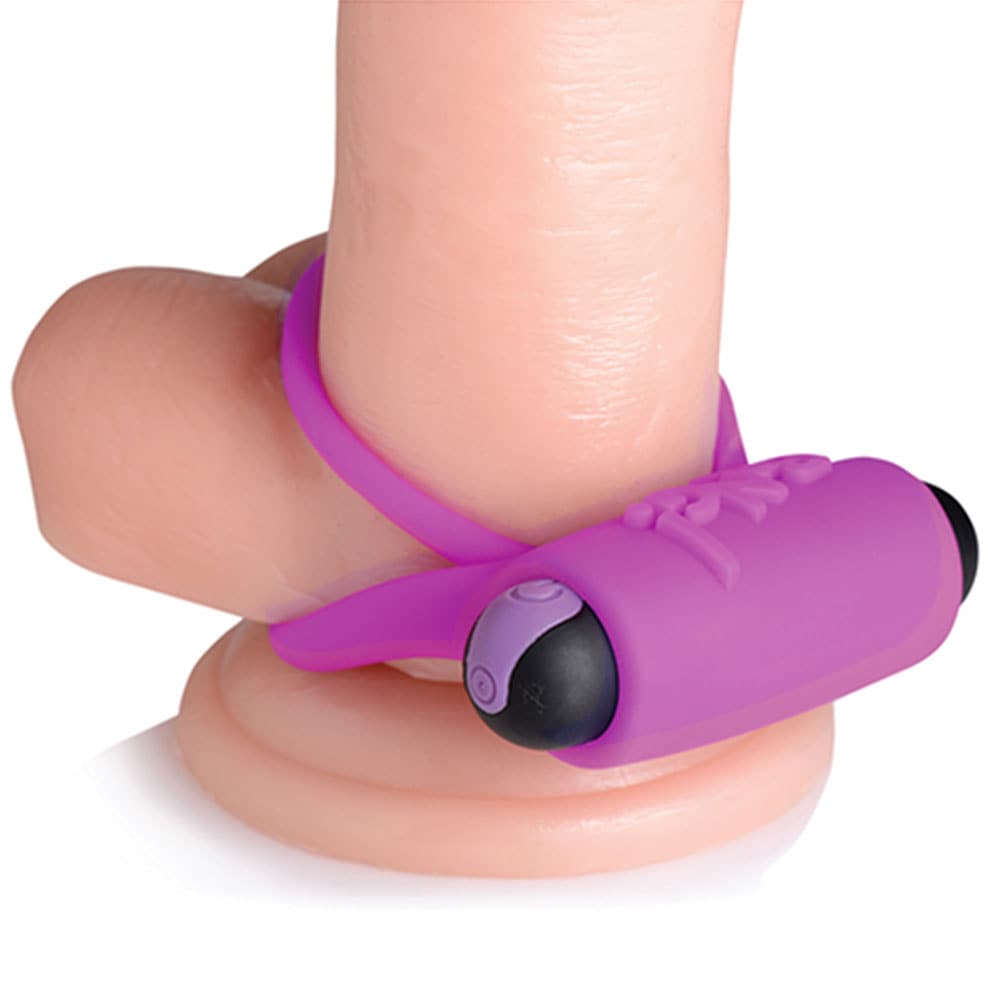 Bang! Vibrating Silicone Rechargeable C-Ring - Remote Control - Purple - RodeoH