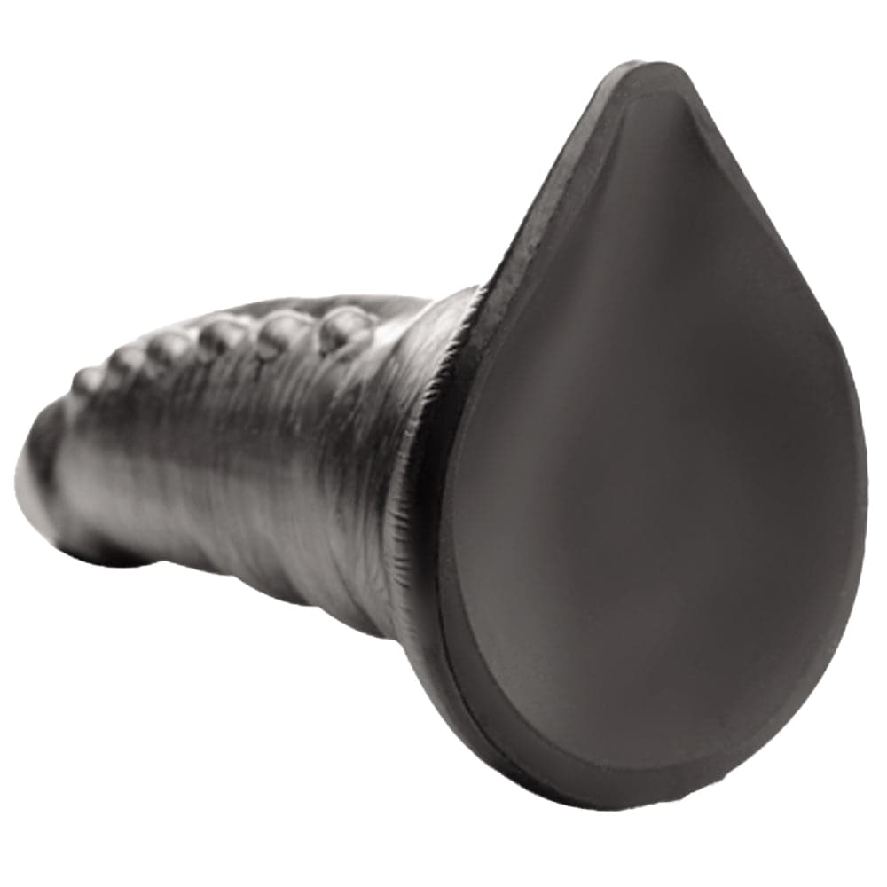 Beastly Tapered Bumpy Silicone Dildo - Silver/Black - RodeoH
