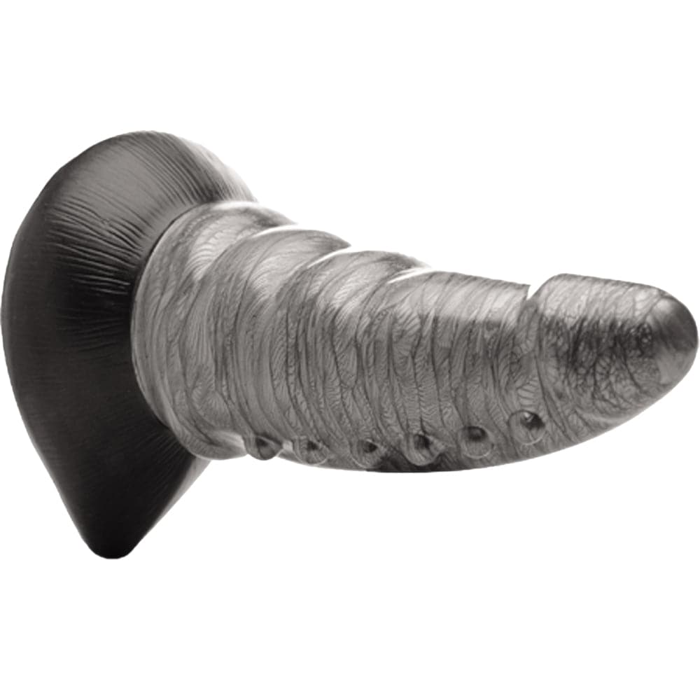 Beastly Tapered Bumpy Silicone Dildo - Silver/Black - RodeoH