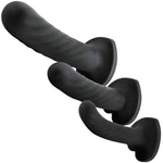 Blush Temptasia Twist Silicone Dildo Kit - Set of 3 - Black - RodeoH