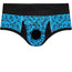 Brief+ Harness - Turquoise Skulls - PLUS SIZE