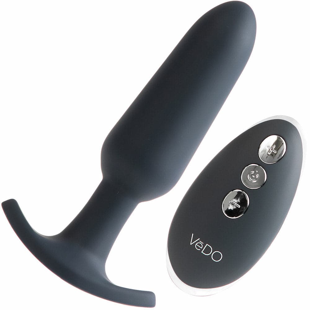 Bump Plus Rechargeable Silicone Anal Vibrator with Remote Control - Black - RodeoH