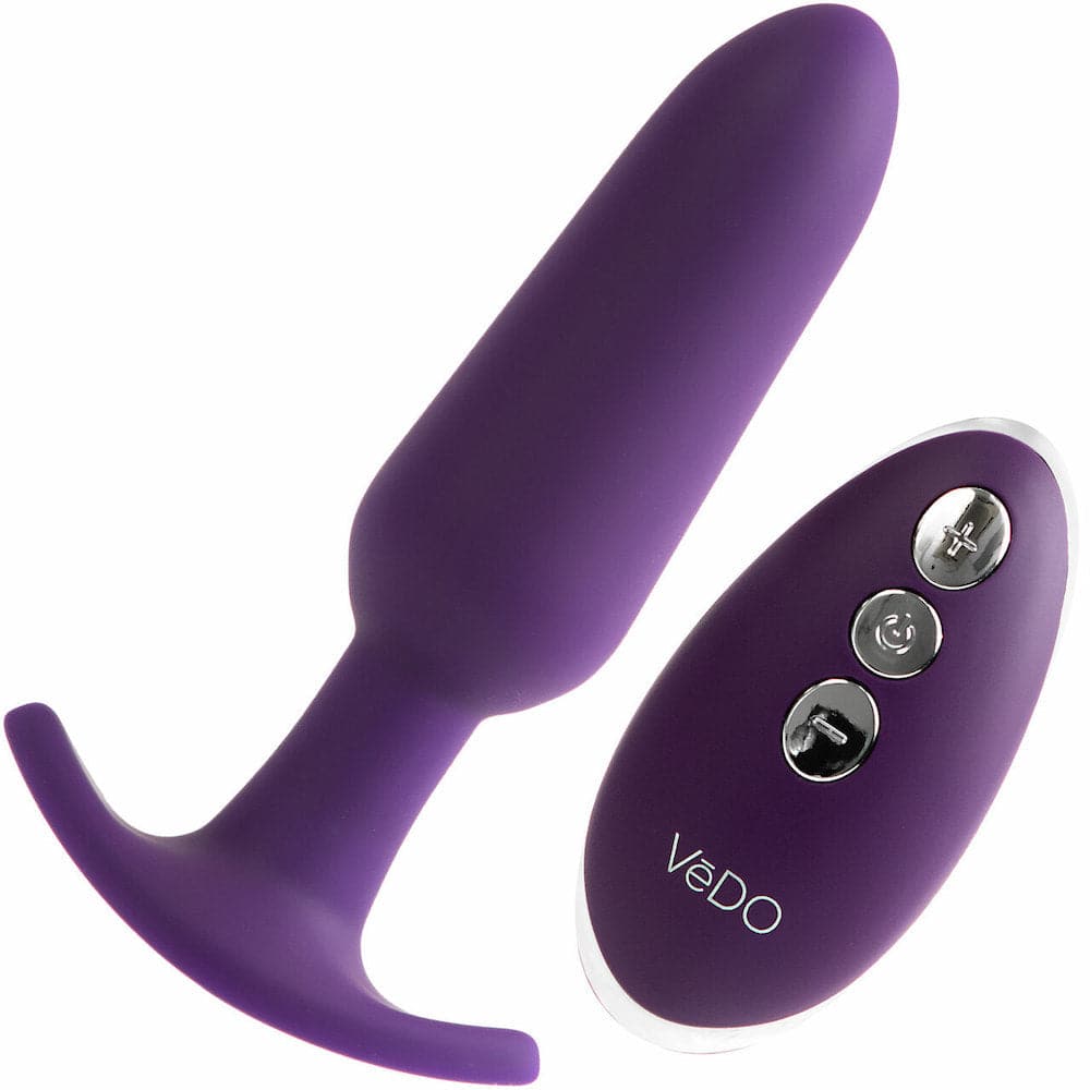Bump Plus Rechargeable Silicone Anal Vibrator with Remote Control - Purple - RodeoH