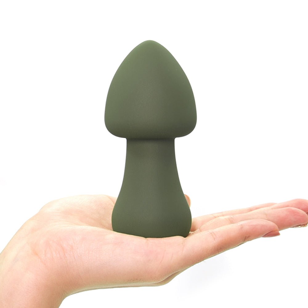 Button - Mushroom Vibrator Waterproof Silicone - Forest Green - RodeoH