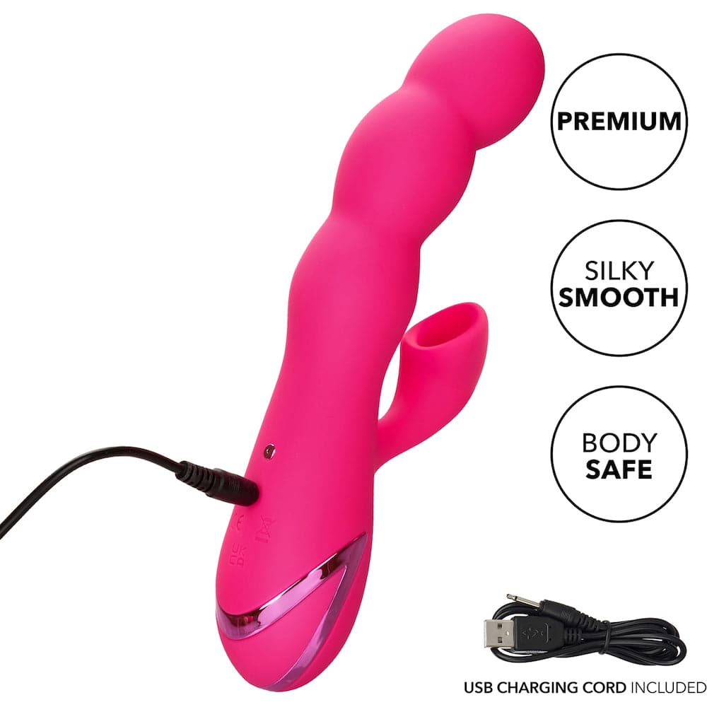 California Dreaming Oceanside Orgasm Rabbit Silicone Rabbit with Clitoral Suction - RodeoH
