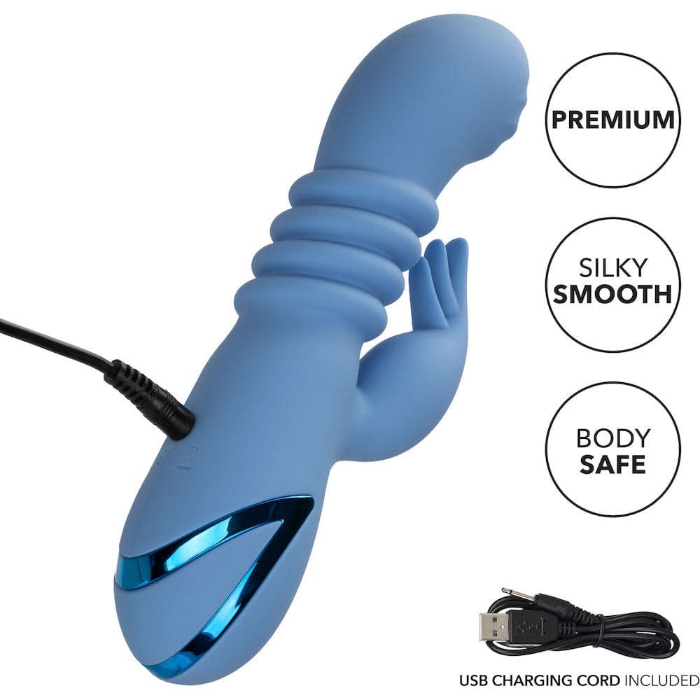 California Dreaming Santa Cruz Thrusting Rabbit Silicone Vibrator - RodeoH