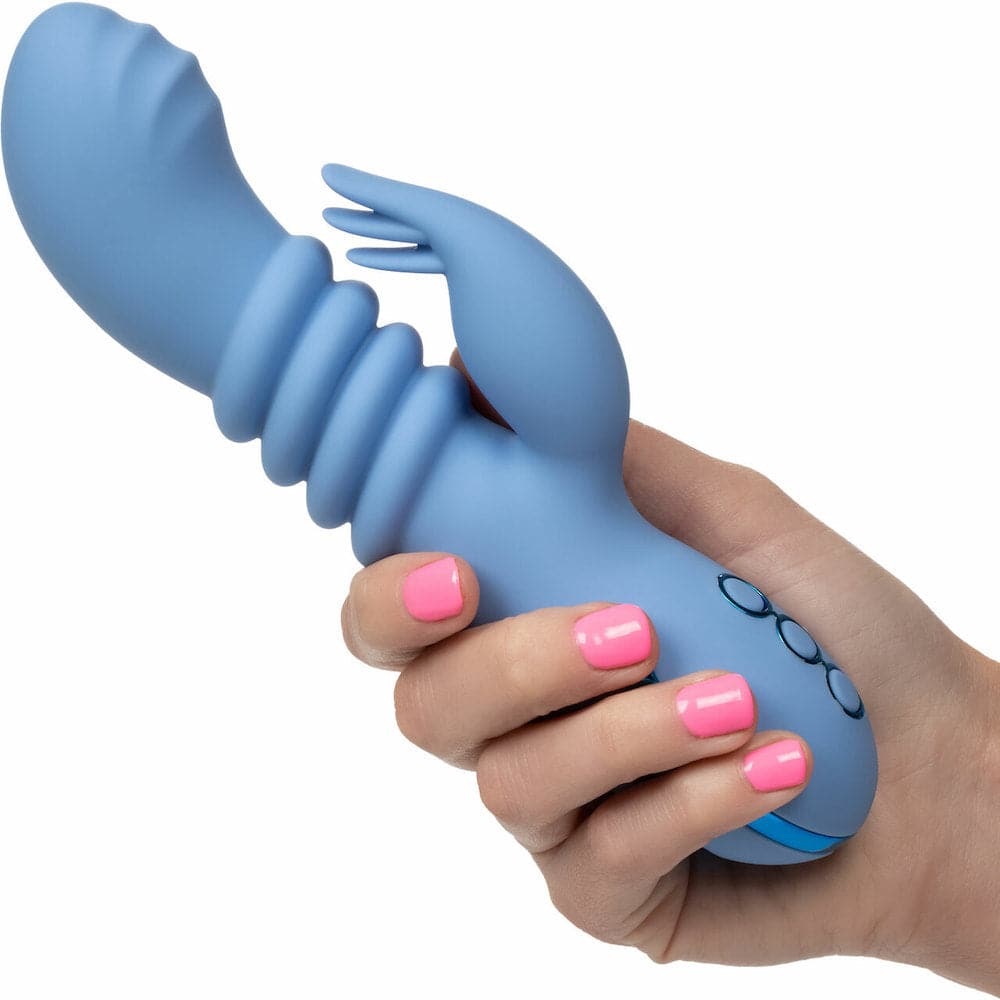 California Dreaming Santa Cruz Thrusting Rabbit Silicone Vibrator - RodeoH