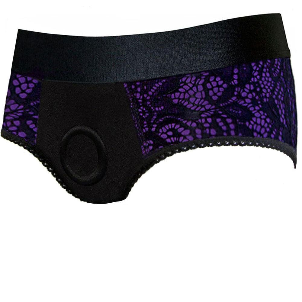 Classic Lace Panty Harness - Purple - RodeoH