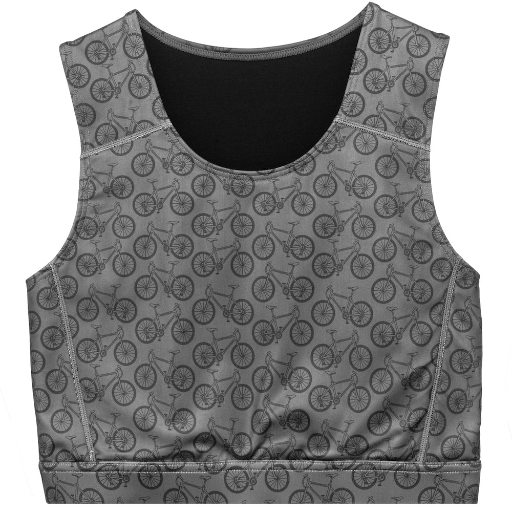 Compression Top bicycles print laid flat from the front