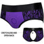 Crotchless Panty Harness - Purple & Black - XXS