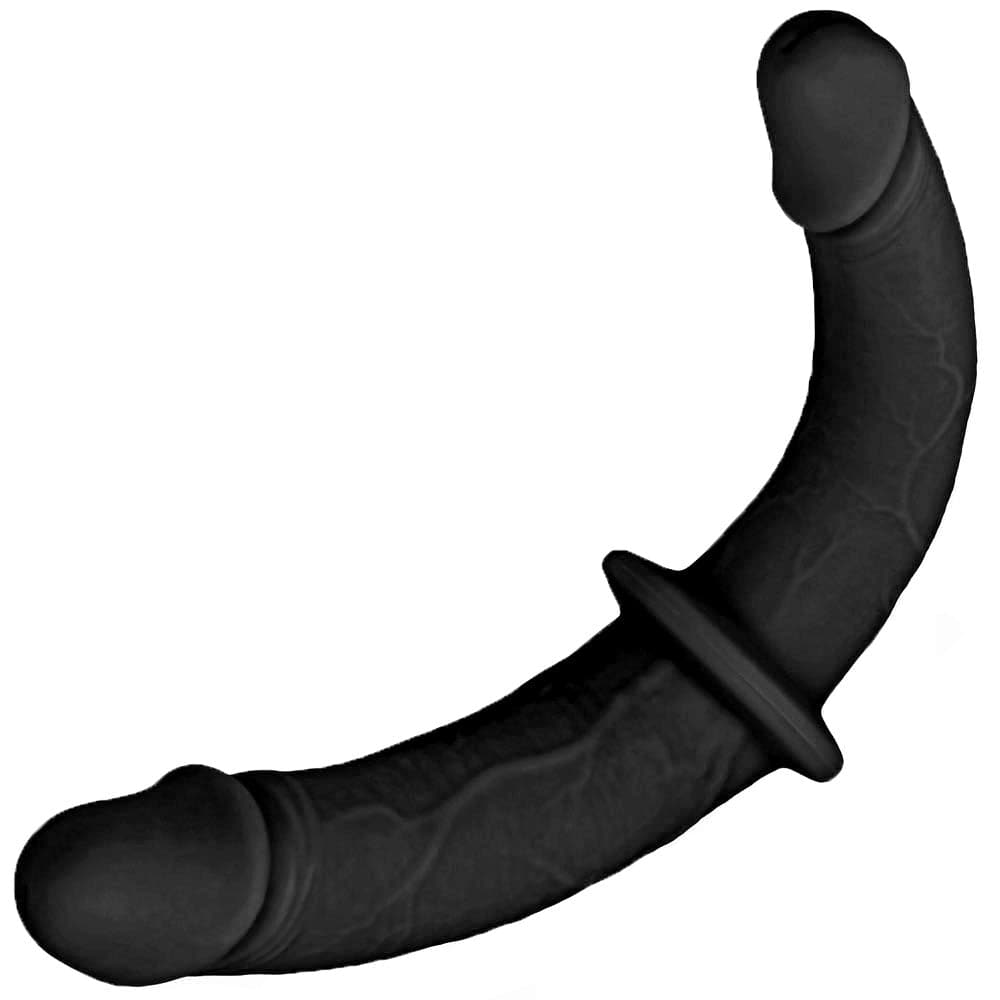 Double Trouble - Double-Ended Silicone Dildo - Black - RodeoH
