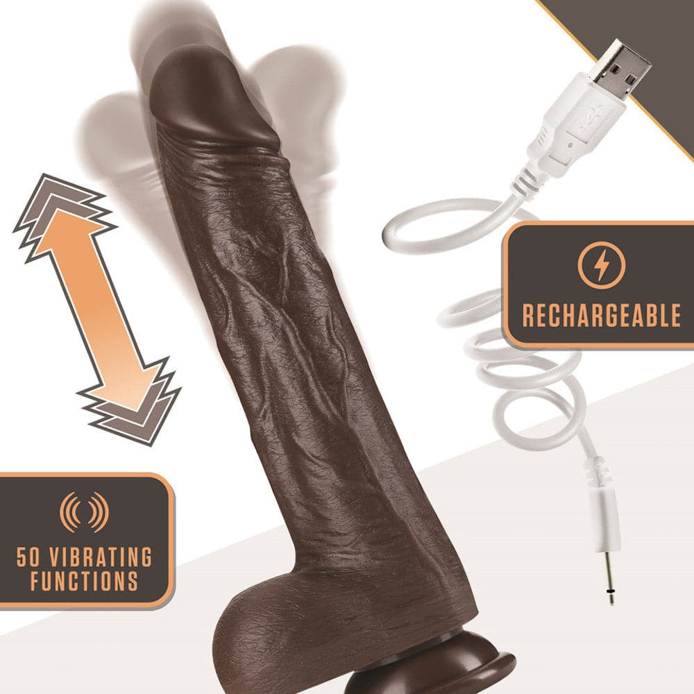 Dr. Skin Silicone Dr. Murphy Thrusting Vibrator - Chocolate - RodeoH