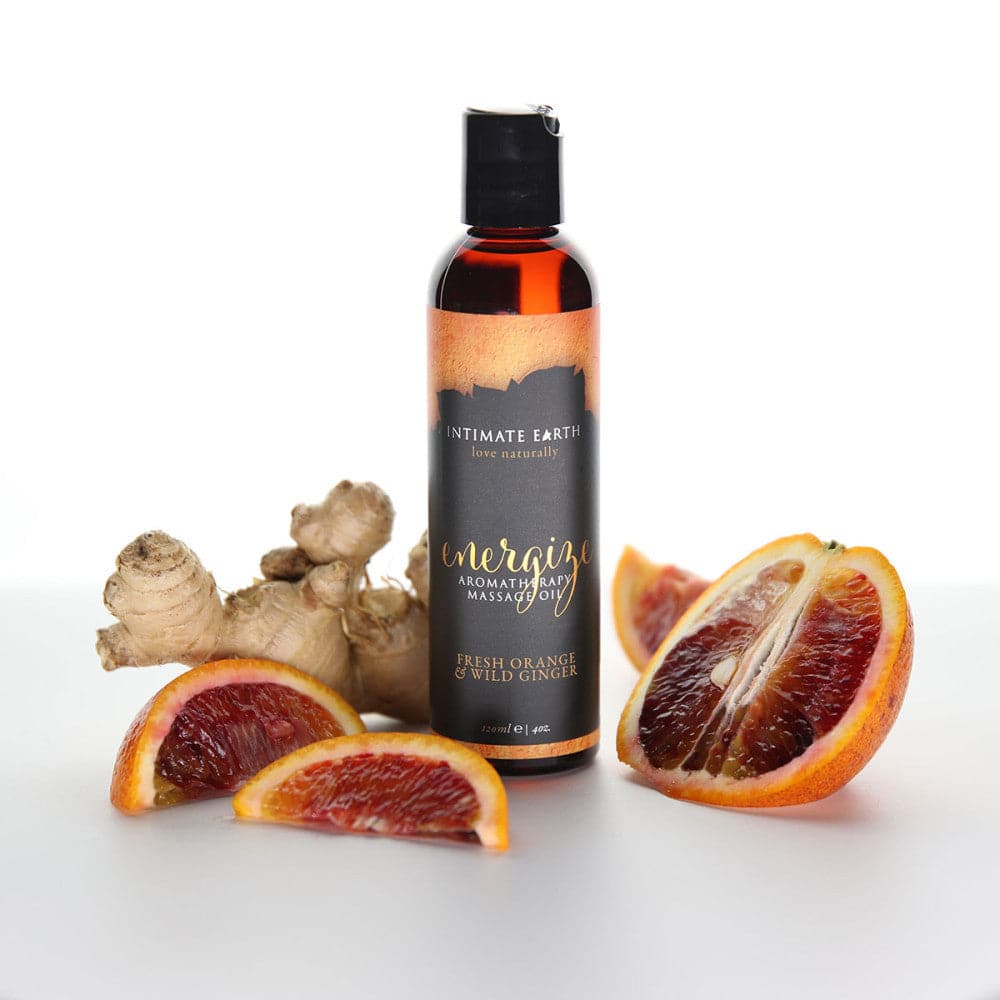 Energize Aromatherapy Massage Oil 4 oz. - Orange & Wild Ginger - RodeoH