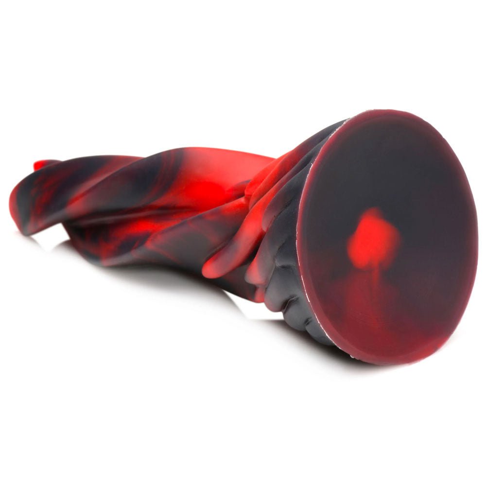 Fire Kiss Twisted Tongues Silicone Dildo - Red & Black - RodeoH