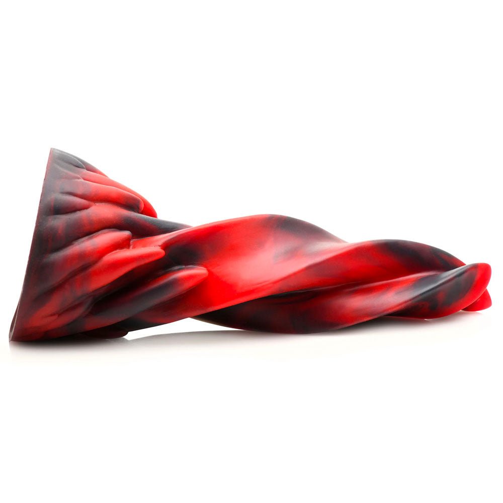 Fire Kiss Twisted Tongues Silicone Dildo - Red & Black - RodeoH