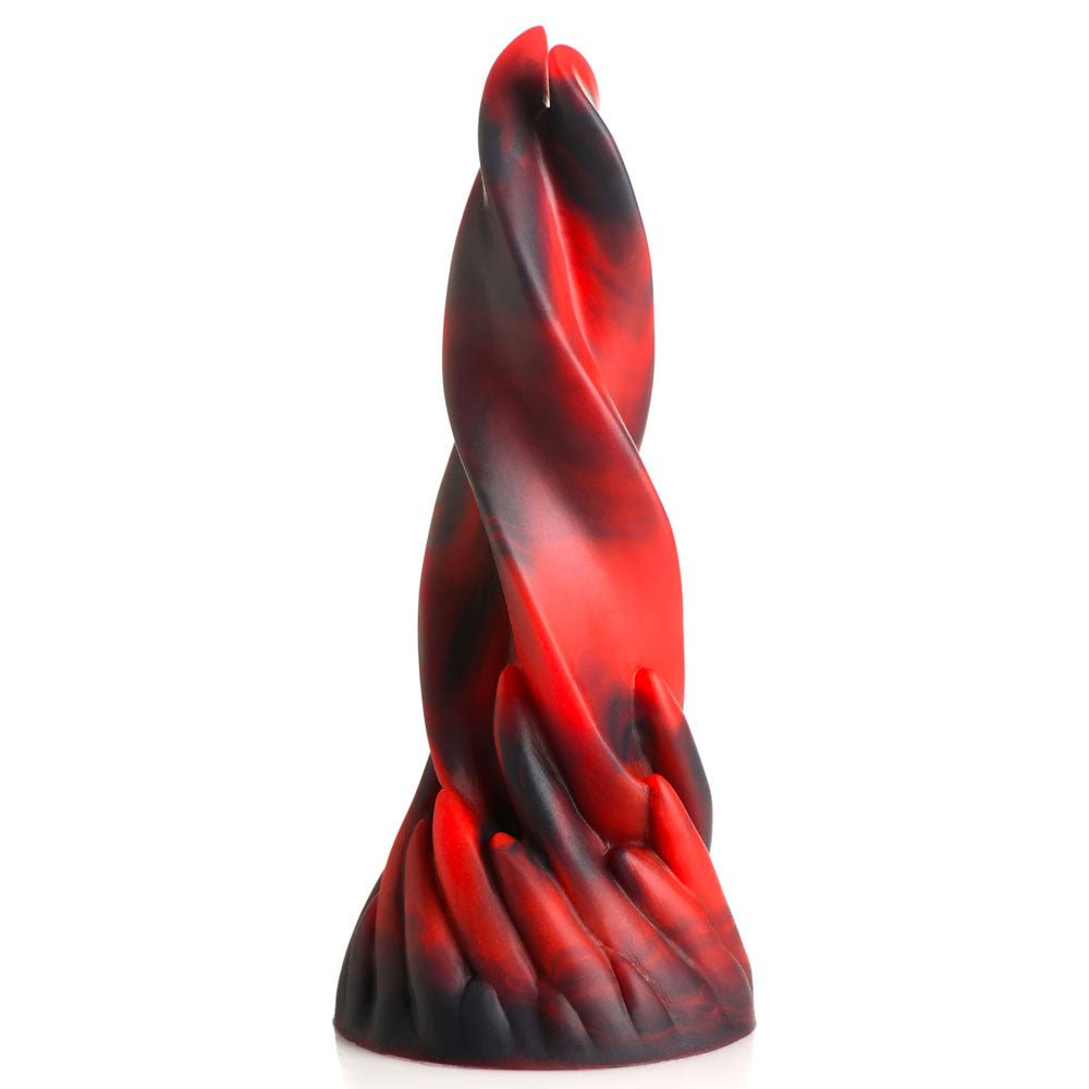 Fire Kiss Twisted Tongues Silicone Dildo - Red & Black - RodeoH