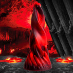 Fire Kiss Twisted Tongues Silicone Dildo - Red & Black - RodeoH