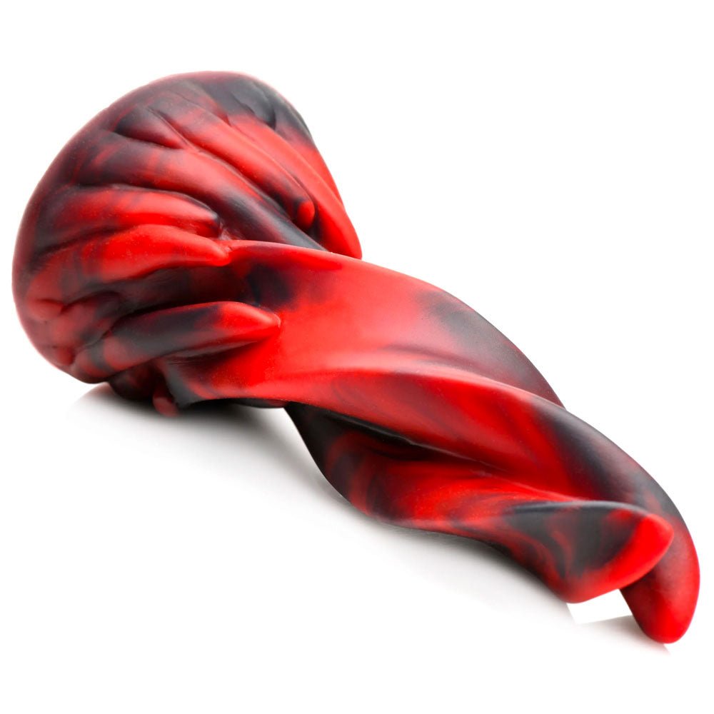 Fire Kiss Twisted Tongues Silicone Dildo - Red & Black - RodeoH