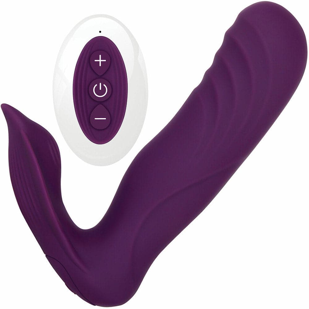 gender x velvet hammer vibrator with remote control purple