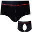 High Rise Brief+ Crotchless Harness - Black - RodeoH