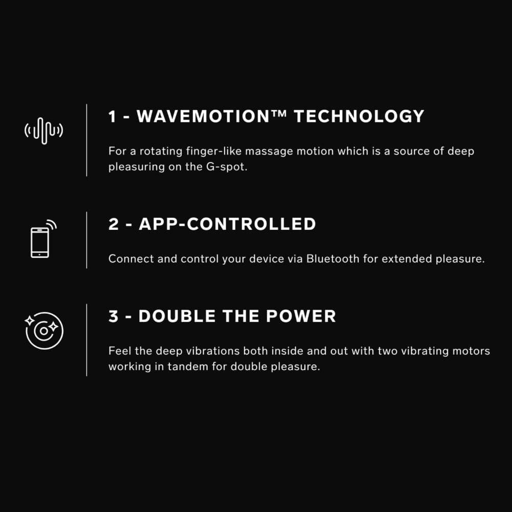 IDA Wave™ App-Controlled Wave Motion Dual Stimulator by LELO - Onyx - RodeoH