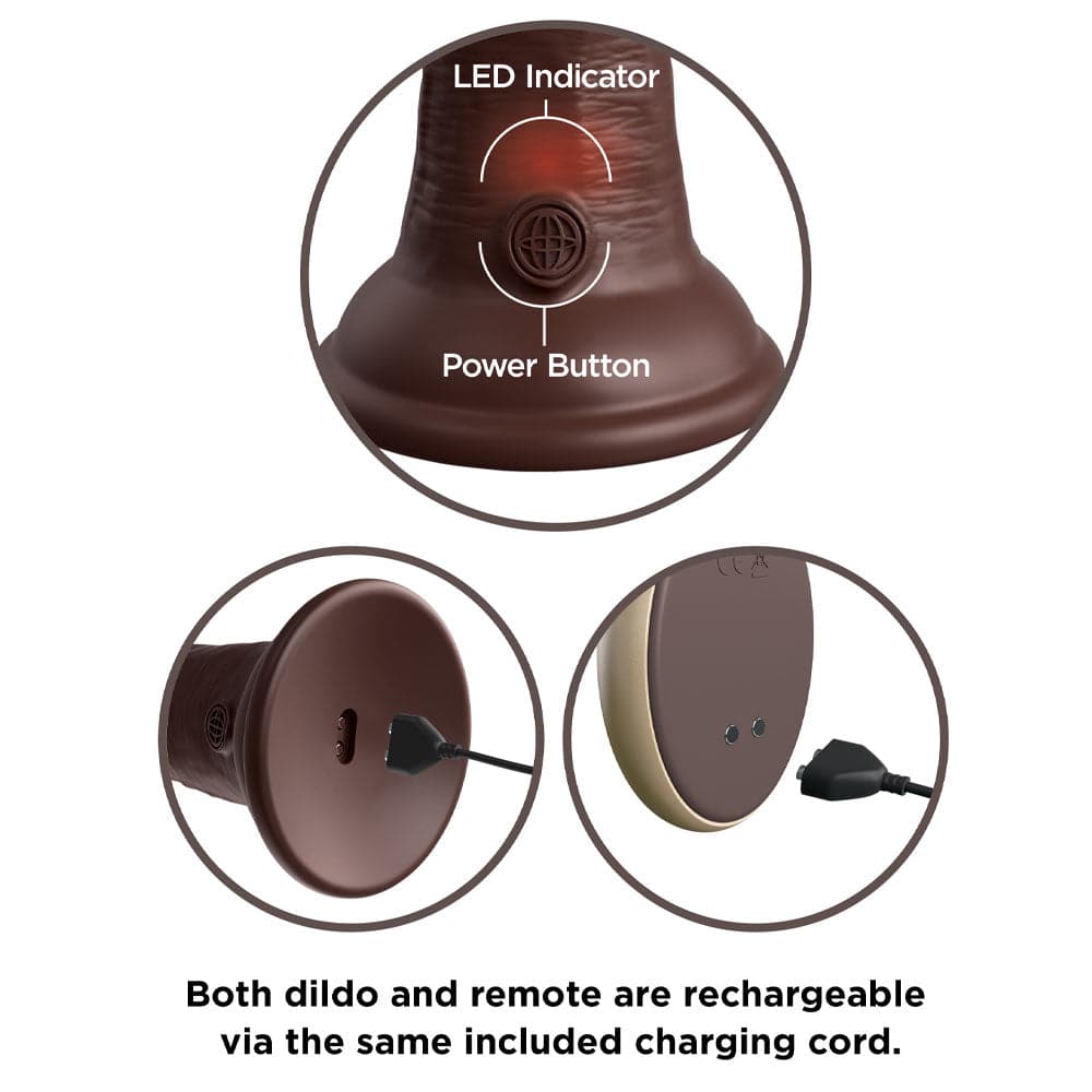 King Cock Elite 7" Vibrating Silicone Dual Density Cock - RodeoH