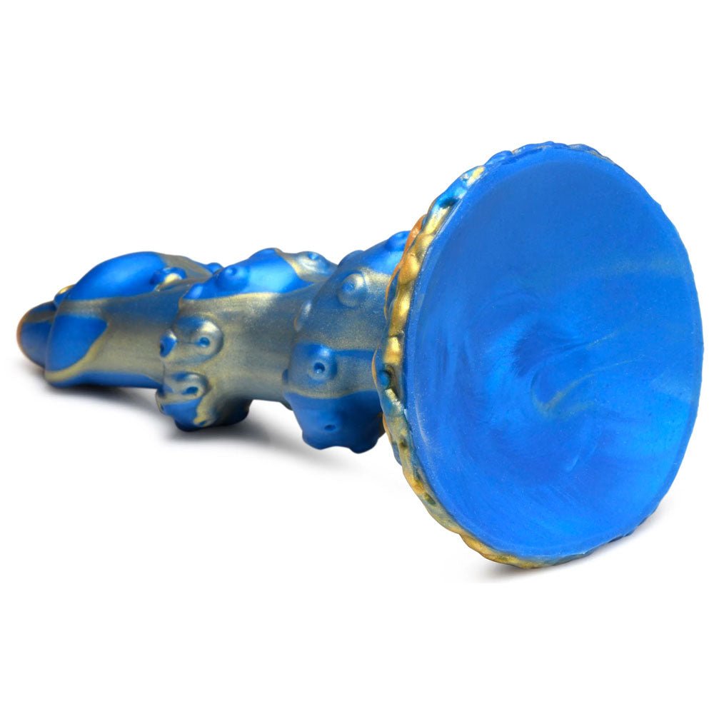 Lord Kraken Tentacled Silicone Dildo - Blue & Gold - RodeoH