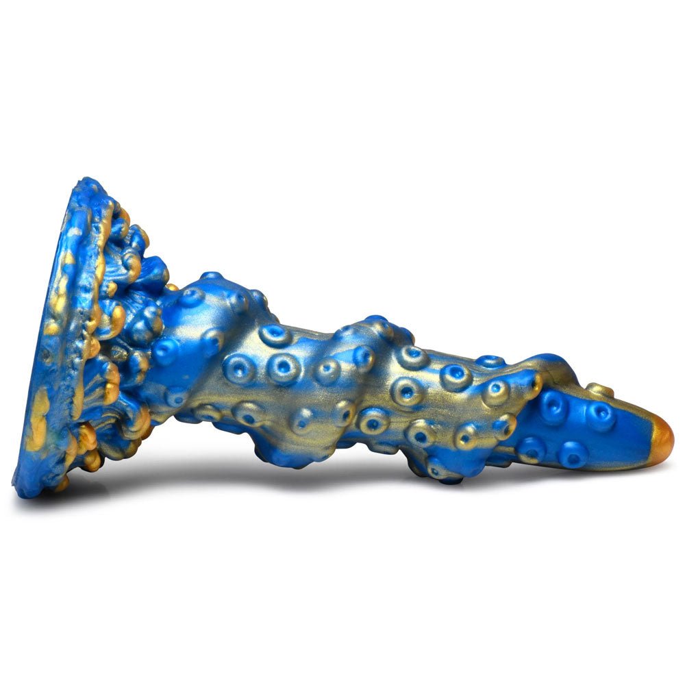 Lord Kraken Tentacled Silicone Dildo - Blue & Gold - RodeoH