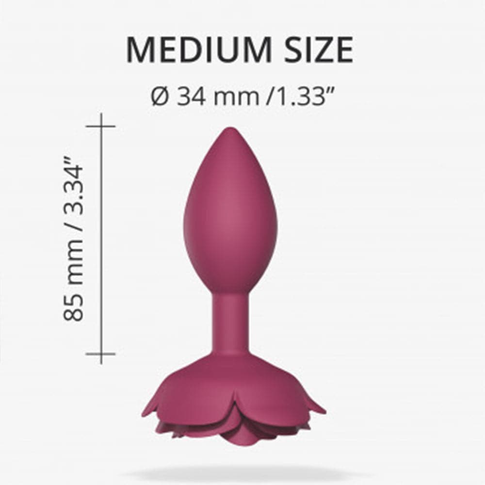 Lovely Planet Open Roses Silicone Anal Plug - Plum Star - Medium - RodeoH