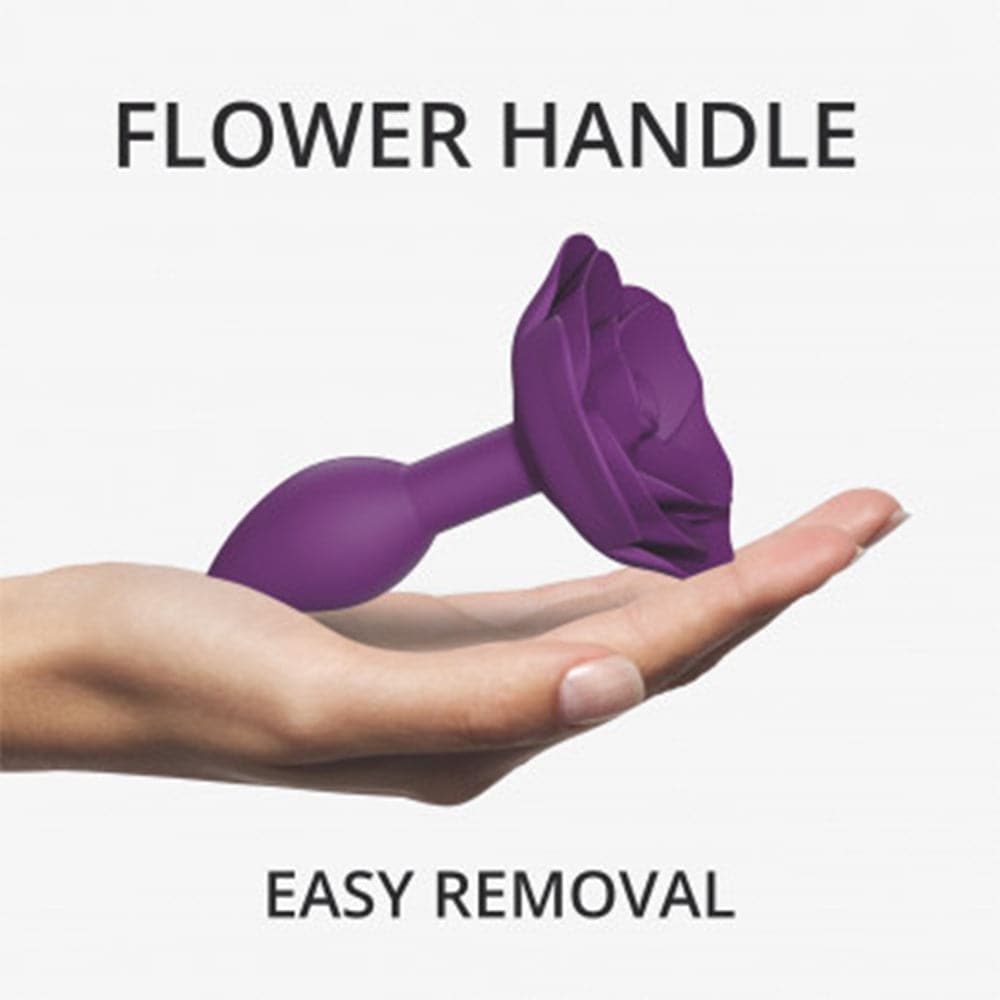 Lovely Planet Open Roses Silicone Anal Plug - Purple Rain - Small - RodeoH